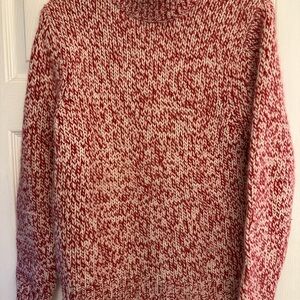 Eddie Bauer Red and Cream Knit Sweater with hat